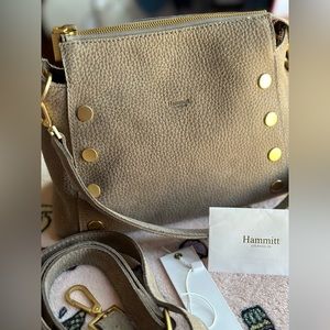 Hammitt Bryant Med Purse Bag - Grey natural/brushed gold hardware